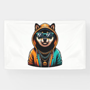 Shiba Inu in Streetwear Hoodie Banner