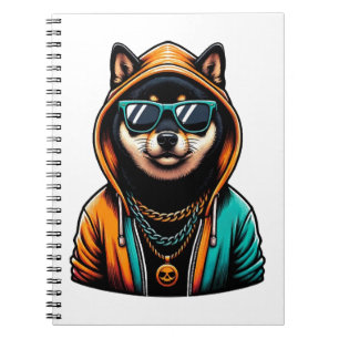 Shiba Inu in Streetwear Hoodie Notizblock