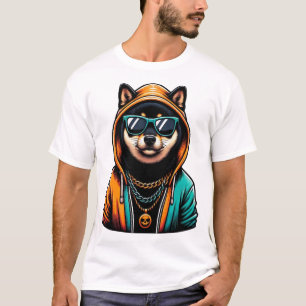 Shiba Inu in Streetwear-Kapuzenpullover T-Shirt