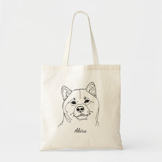 Shiba Inu individualisierbare Totttasche Tragetasche (Vorne)