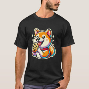 Shiba Inu isst Cookie Niedliche japanische Hundeli T-Shirt