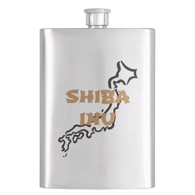 shiba inu japan Kontur Flachmann (Vorderseite)