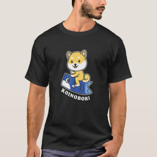 Shiba Inu Japanischer Koi-Fisch Koinobori-Flagge K T-Shirt
