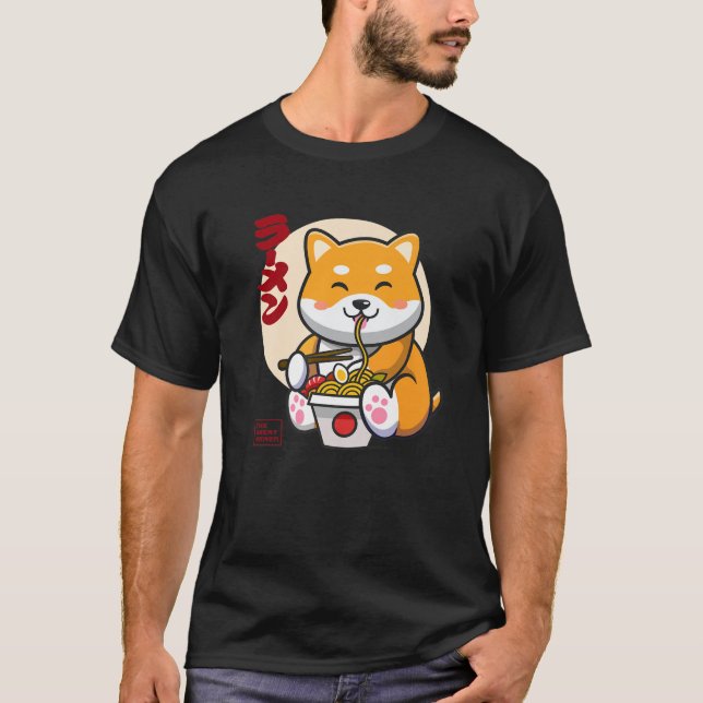 Shiba Inu, Kawaii Anime Shiba Inu, Japanischer Ram T-Shirt (Vorderseite)