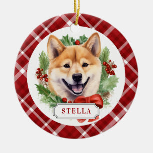 Shiba Inu Keramik Circle Ornament