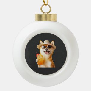 Shiba Inu Keramik Kugel-Ornament