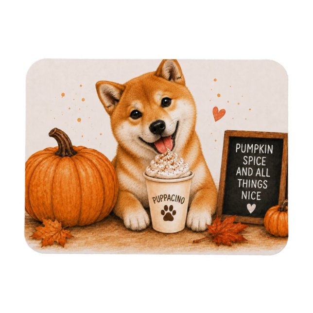 Shiba Inu Kürbisgewürz Magnet (Horizontal)