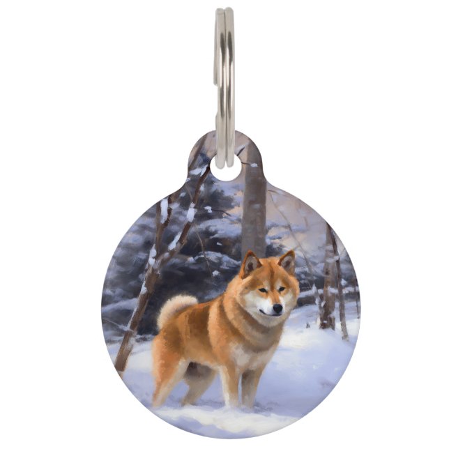 Shiba Inu Let It Schnee Weihnachten Haustiermarke (Vorderseite)