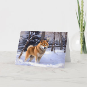 Shiba Inu Let It Schnee Weihnachten Karte