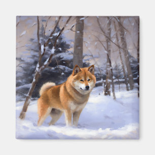 Shiba Inu Let It Schnee Weihnachten Magnet