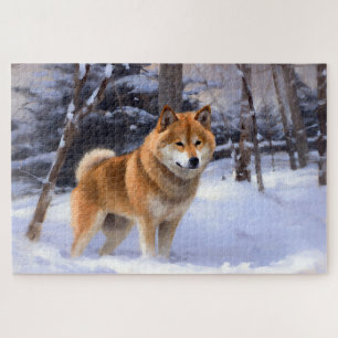 Shiba Inu Let It Schnee Weihnachten Puzzle