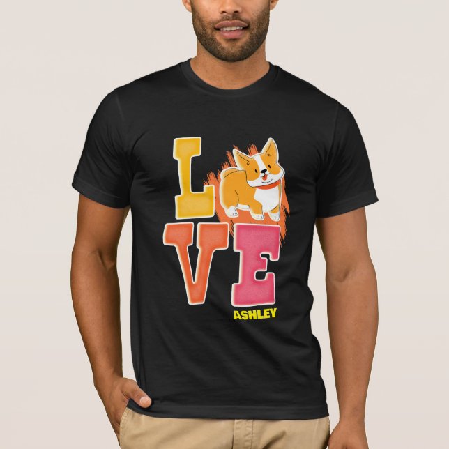 Shiba Inu liebt niedliche Farbe T-Shirt (Vorderseite)