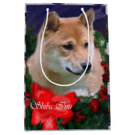 Shiba Inu liebt Weihnachten Mittlere Geschenktüte