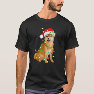 Shiba Inu Lover Xmas Lighting Weihnachtsmannmütze T-Shirt