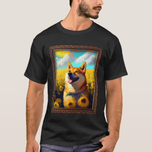 Shiba Inu-Malerei Sonnenblumen-Blume Mutter Frauen T-Shirt