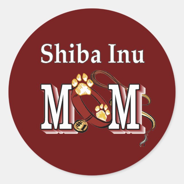 Shiba Inu MAMA Geschenke Runder Aufkleber (Vorderseite)