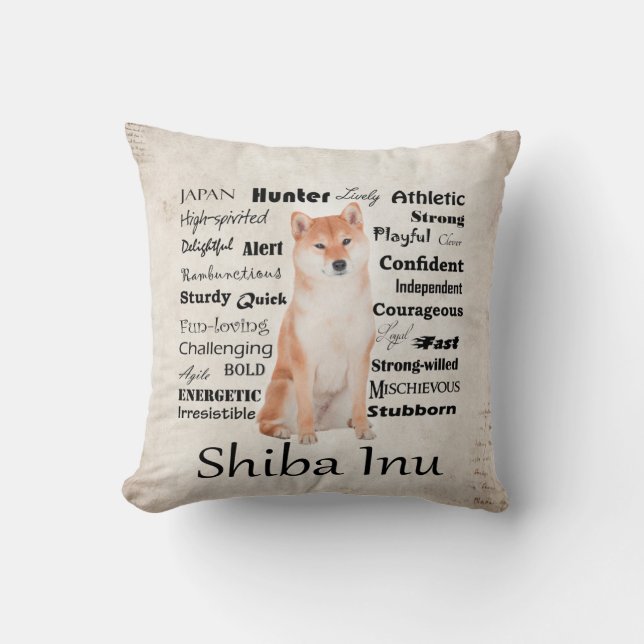 Shiba Inu Merkmal-Kissen Kissen (Vorderseite)