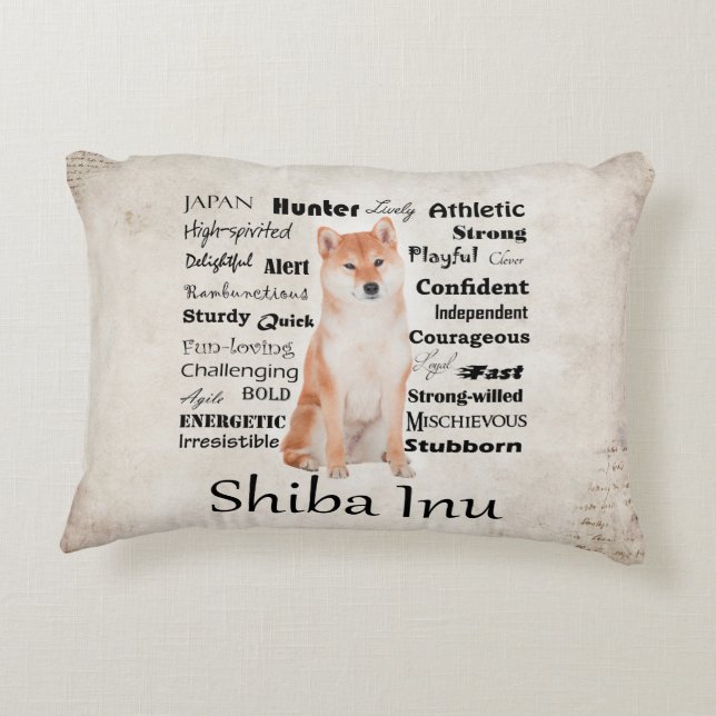 Shiba Inu Merkmal-Kissen Zierkissen (Rückseite)