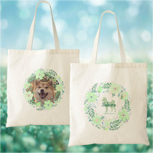 Shiba Inu Mintgrüner Blumenkranz mit individuellem Tragetasche