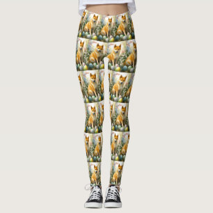 Shiba Inu mit Ostereiern Urlaub Leggings