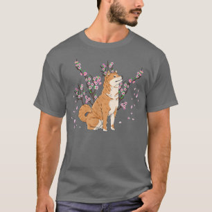 Shiba Inu mit schönen Kirschblüten Sakura T- T-Shirt