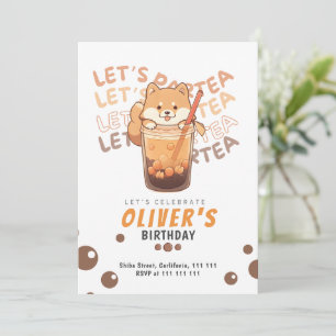 Shiba Inu Modern Birthday Party für Kinder Dankeskarte