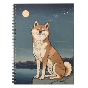 Shiba Inu Mondlicht Notizbuch Notizblock