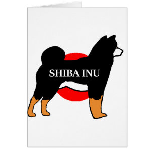 shiba inu Name Silhouette auf japanischer Flagge s