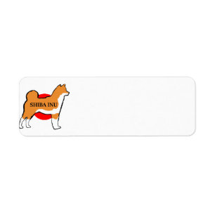 shiba inu name Silhouette auf rot japanischer Flag