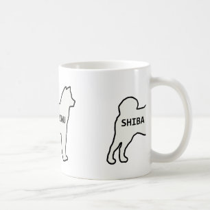 Shiba Inu Name Silhouette Creme Kaffeetasse