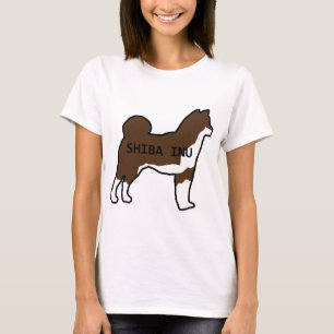 Shiba Inu Name Silhouette Rotes Sesam T-Shirt