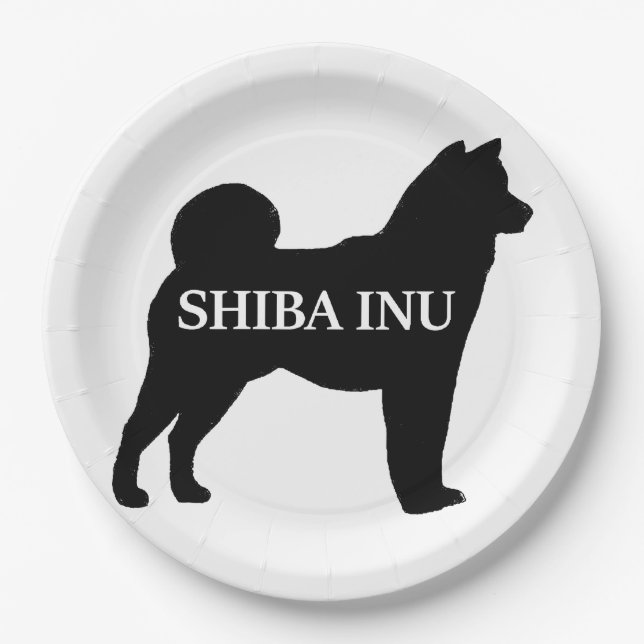 Shiba Inu Name silo black Pappteller (Vorderseite)