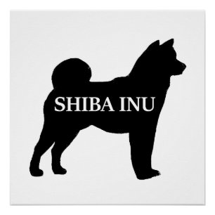 Shiba Inu Name silo black Poster