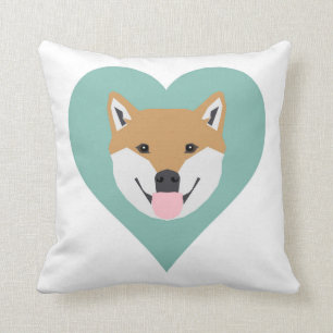 Shiba Inu niedliches Herzkissengeschenk für Hunde Kissen