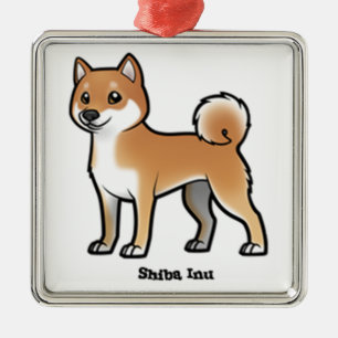 Shiba inu ornament aus metall