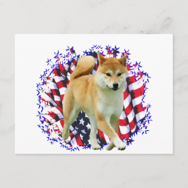 Shiba Inu Patriot Postkarte (Vorderseite)
