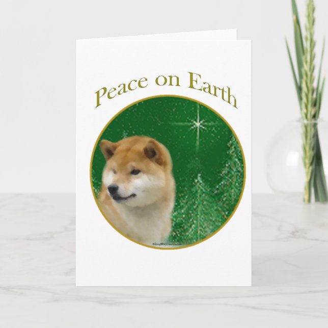 Shiba Inu Peace Feiertagskarte (Vorderseite)