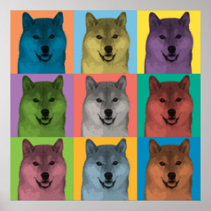 Shiba Inu Pop-Art-Plakat Poster