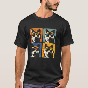 Shiba Inu Pop Kunst - Vintage Farben Shiba Inu Dog T-Shirt