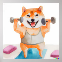 Shiba Inu praktiziert Yoga Square