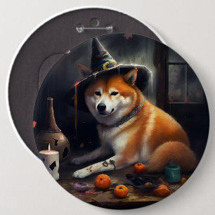 Shiba Inu Pumpkins Halloween Beängstigend Button