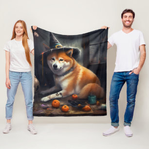 Shiba Inu Pumpkins Halloween Beängstigend Fleecedecke
