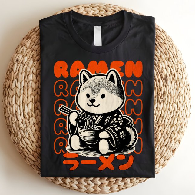 Shiba Inu Ramen Lover Retro Japanisch Tri-Blend Shirt (Von Creator hochgeladen)
