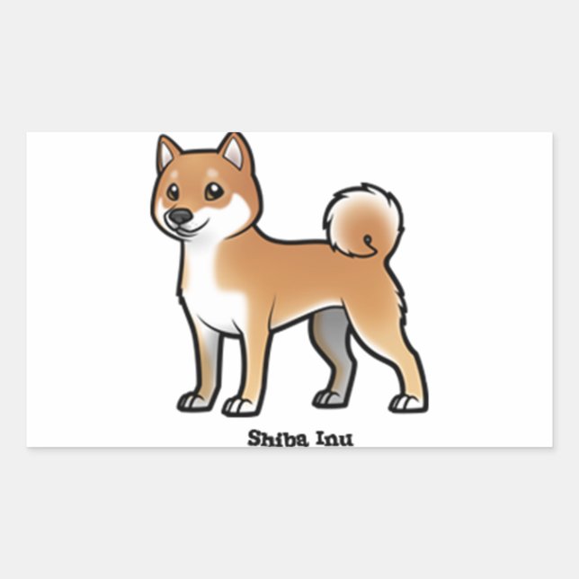 Shiba inu rechteckiger aufkleber (Vorderseite)