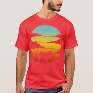 Shiba Inu Retro Vintag Sunset 60er 70er für Men Wo T-Shirt
