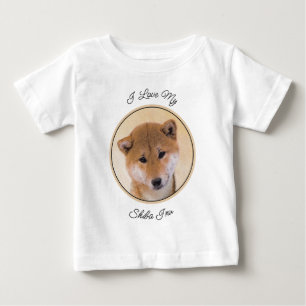 Shiba Inu (Rot) Malerei - Original Hunde Kunst Baby T-shirt