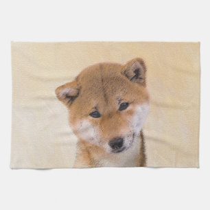 Shiba Inu (Rot) Malerei - Original Hunde Kunst Geschirrtuch