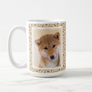 Shiba Inu (Rot) Malerei - Original Hunde Kunst Kaffeetasse