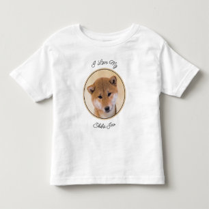 Shiba Inu (Rot) Malerei - Original Hunde Kunst Kleinkind T-shirt