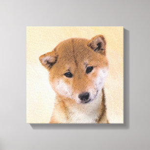 Shiba Inu (Rot) Malerei - Original Hunde Kunst Leinwanddruck